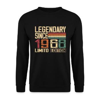 Original 1968 Vintage Cadeau D’anniversaire 1968 - Sweat-shirt Unisexe - noir - Devant - Alina (178cm) & Michal (187cm)
