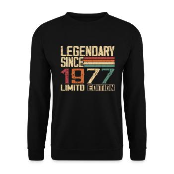 Original 1977 Vintage Birthday Gift 1977 - Unisex Sweatshirt - black - Front - Alina (178cm) & Michal (187cm)