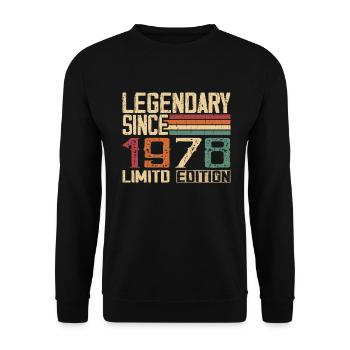 Original 1978 Vintage Geburtstagsgeschenk 1978 - Unisex Pullover - Schwarz - Vorne - Alina (178cm) & Michal (187cm)