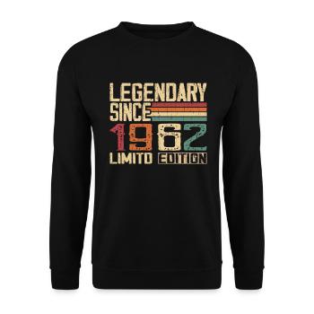 Original 1962 Vintage Geburtstagsgeschenk 1962 - Unisex Pullover - Schwarz - Vorne - Alina (178cm) & Michal (187cm)