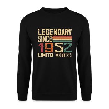 Original 1952 Jahrgang 1952 Geburtstagsgeschenk - Unisex Pullover - Schwarz - Vorne - Alina (178cm) & Michal (187cm)