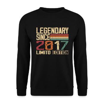 Original 2017 Vintage Birthday Gift 2017 - Unisex Sweatshirt - black - Front - Alina (178cm) & Michal (187cm)