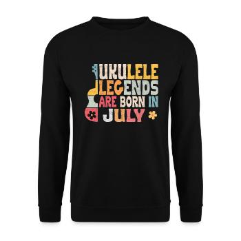 Ukulele Legends are born in July - Unisex Pullover - Schwarz - Vorne - Alina (178cm) & Michal (187cm)