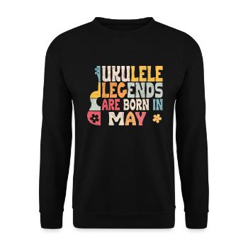 Ukulele Legends are born in May - Unisex Pullover - Schwarz - Vorne - Alina (178cm) & Michal (187cm)