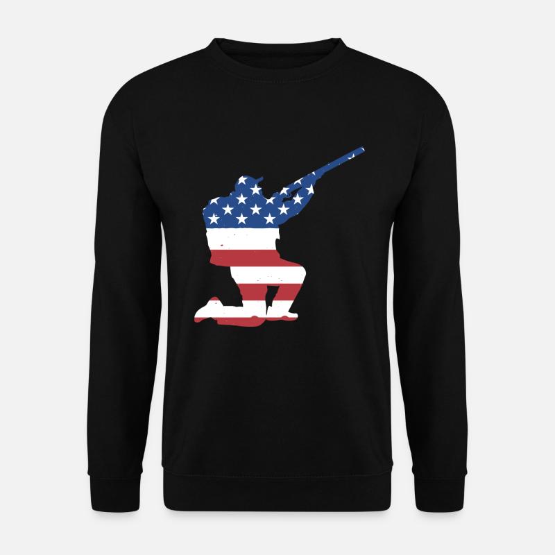 Hunter Us Flag Hunting - Unisex Sweatshirt - black