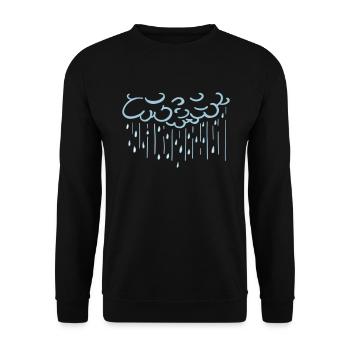 Donnerwetter - Rain - Cloud - Clouds - Gift - Unisex Sweatshirt - black - Front - Alina (178cm) & Michal (187cm)