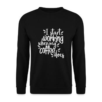 Coffee work morning work gift - Unisex Sweatshirt - black - Front - Alina (178cm) & Michal (187cm)
