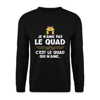Pilote de quad tshirt drôle humour course - Sweat-shirt Unisexe - noir - Devant - Alina (178cm) & Michal (187cm)