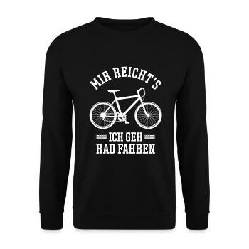 Mir reicht's, ich fahre Rad - Entspannung Pur - Unisex Pullover - Schwarz - Vorne - Alina (178cm) & Michal (187cm)