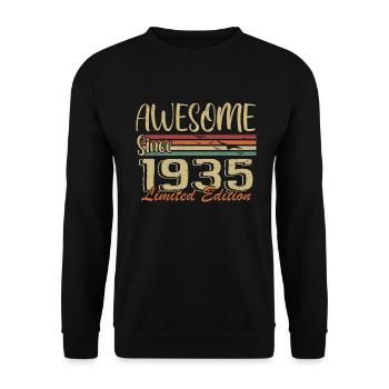 Legenden werden 1935 geboren Jahrgang 1935 - Unisex Pullover - Schwarz - Vorne - Alina (178cm) & Michal (187cm)