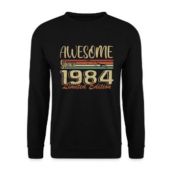 Legenden wurden 1984 geboren Jahrgang 1984 - Unisex Pullover - Schwarz - Vorne - Alina (178cm) & Michal (187cm)