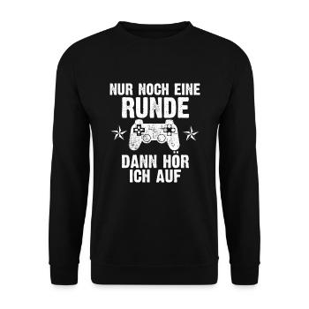 Nur noch eine Runde dann hör ich auf - Unisex Pullover - Schwarz - Vorne - Alina (178cm) & Michal (187cm)
