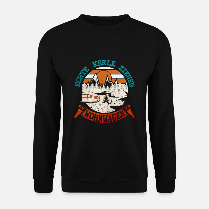 Echte kerle ziehen Wohnwagen - Unisex Pullover - Schwarz