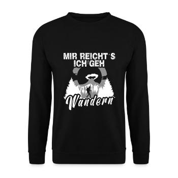 Mir reichts ich geh wandern - Unisex Pullover - Schwarz - Vorne - Alina (178cm) & Michal (187cm)