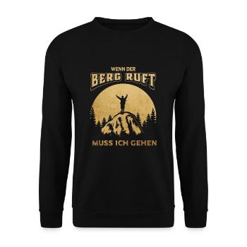 Wenn der Berg ruft, muss ich gehen! - Unisex Pullover - Schwarz - Vorne - Alina (178cm) & Michal (187cm)