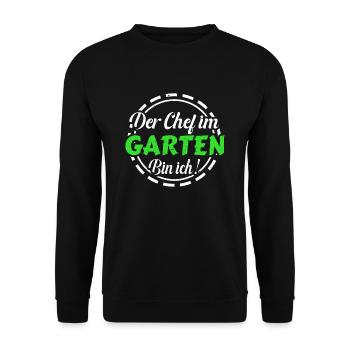Der Chef im Garten bin ich ! - Unisex Pullover - Schwarz - Vorne - Alina (178cm) & Michal (187cm)