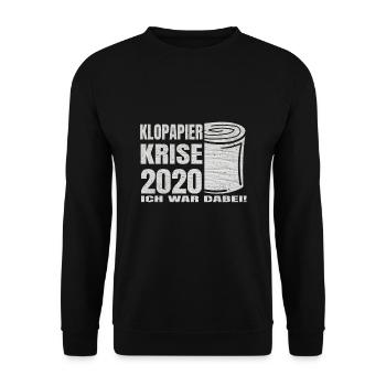 Klopapierkrise 2020 - Ich war dabei! - Unisex Pullover - Schwarz - Vorne - Alina (178cm) & Michal (187cm)