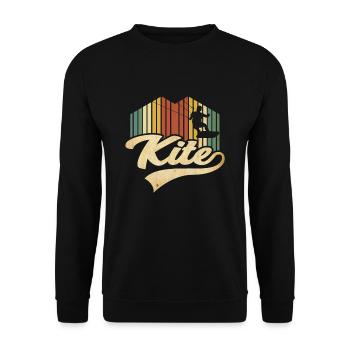 Vintage Kitesurfing Design - Unisex Sweatshirt - black - Front - Alina (178cm) & Michal (187cm)