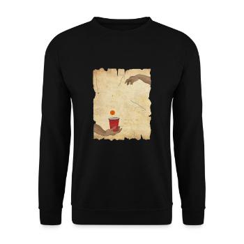 Michelangelo hands beerpong beer pong - Unisex Sweatshirt - black - Front - Alina (178cm) & Michal (187cm)