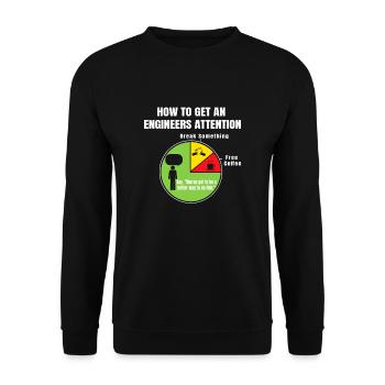 How To Get An Engineers Attention - Unisex Sweatshirt - black - Front - Alina (178cm) & Michal (187cm)