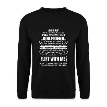 Sorry My Heart Only Beats for My Freaking Awesome - Unisex Sweatshirt - black - Front - Alina (178cm) & Michal (187cm)