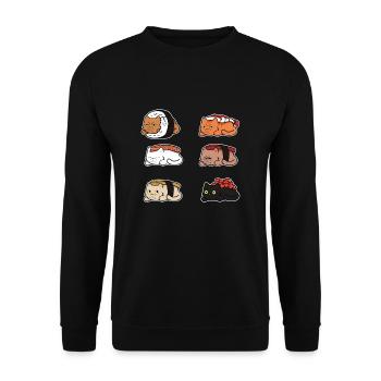 Sushi Cat Kawaii Sushi Cats - Unisex Sweatshirt - black - Front - Alina (178cm) & Michal (187cm)