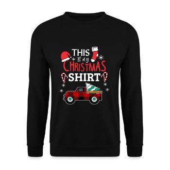 This Is My Christmas Shirt - Sweat-shirt Unisexe - noir - Devant - Alina (178cm) & Michal (187cm)