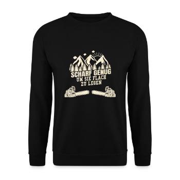 Scharf Genug Um Sie Flach Zu Legen - Unisex Pullover - Schwarz - Vorne - Alina (178cm) & Michal (187cm)