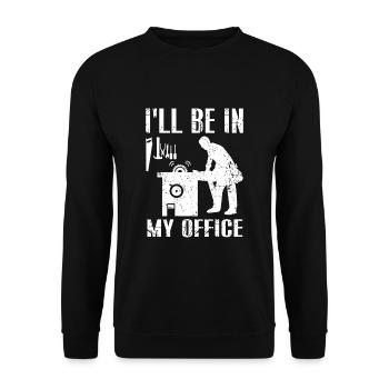 I'll Be In My Office Craftsman Screwdriver Workshop - Unisex Sweatshirt - black - Front - Alina (178cm) & Michal (187cm)