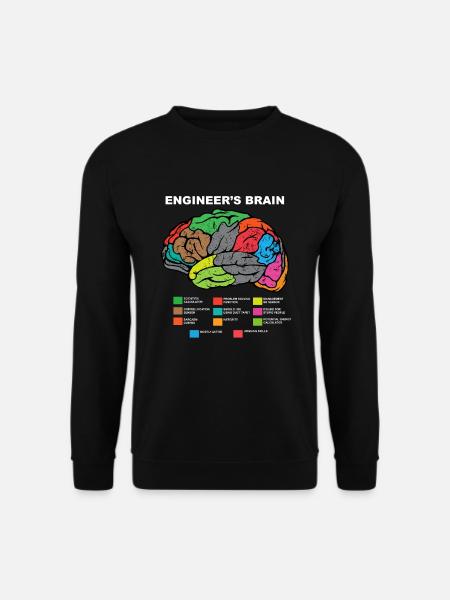 Engineers Brain Ingenieur Gehirn Ingenieure Uni - Unisex Pullover - Schwarz