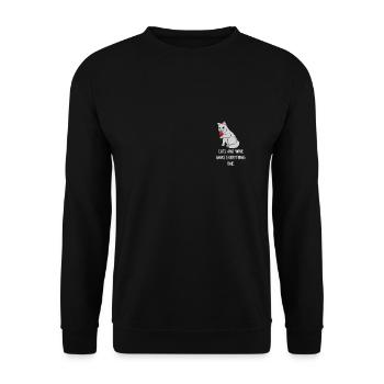 Cats And Wine Make Everything Fine - Unisex Sweatshirt - black - Front - Alina (178cm) & Michal (187cm)
