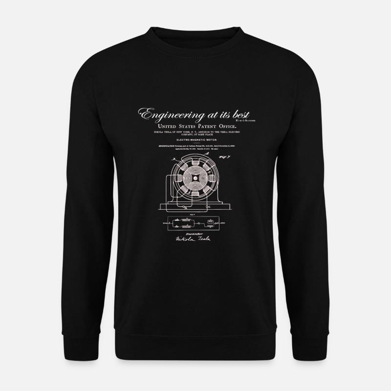 Nikola Tesla Electro Magnetic Motor - Unisex Pullover - Schwarz