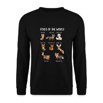 Foxes of the World Foxes of the World Sweet Fox - Unisex Sweatshirt - black - Front - Alina (178cm) & Michal (187cm)