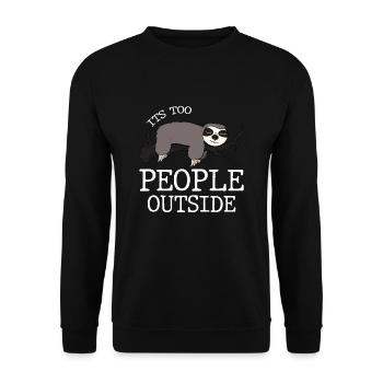 It's too Peoply outside Introvert Antisocial - Unisex Sweatshirt - black - Front - Alina (178cm) & Michal (187cm)