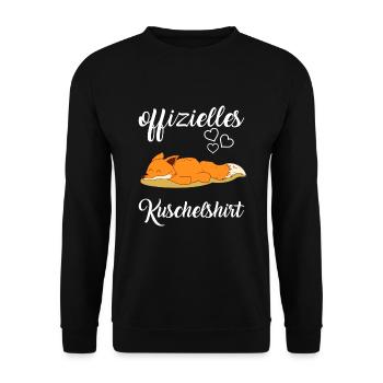 Offizielles Kuschelshirt Ich mag halt einfach Füch - Unisex Pullover - Schwarz - Vorne - Alina (178cm) & Michal (187cm)
