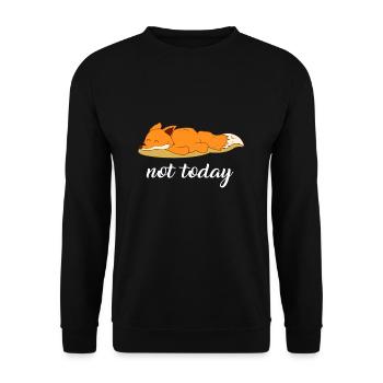 Not Today Fuchs Shirt - Unisex Pullover - Schwarz - Vorne - Alina (178cm) & Michal (187cm)