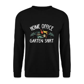 Home Office Garten Shirt - Unisex Pullover - Schwarz - Vorne - Alina (178cm) & Michal (187cm)