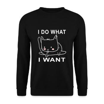 I Do What I Want Cat Cats Meme - Unisex Sweatshirt - black - Front - Alina (178cm) & Michal (187cm)