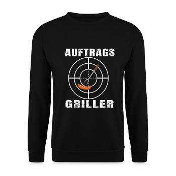 Auftrags Griller Am Bratort - Unisex Pullover - Schwarz - Vorne - Alina (178cm) & Michal (187cm)