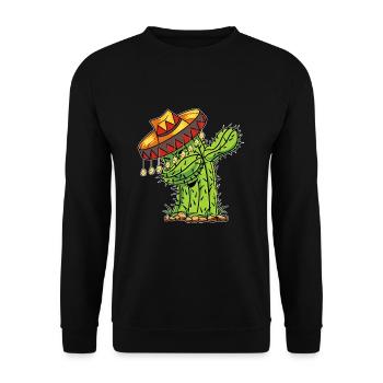 Cinco de Mayo Mexikanischer Dabbing kaktus Mexico - Unisex Pullover - Schwarz - Vorne - Alina (178cm) & Michal (187cm)