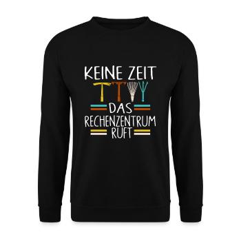 Leiter vom Rechenzentrum Garten Gärtner Gartenbau - Unisex Pullover - Schwarz - Vorne - Alina (178cm) & Michal (187cm)