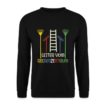Leiter vom Rechenzentrum Garten Gärtner Gartenbau - Unisex Pullover - Schwarz - Vorne - Alina (178cm) & Michal (187cm)