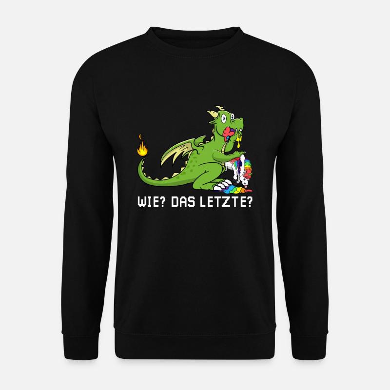 Wie das letzte Einhorn T-rex isst Einhorn Dino - Unisex Pullover - Schwarz