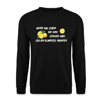 Zitrone - Unisex Pullover - Schwarz - Vorne - Alina (178cm) & Michal (187cm)