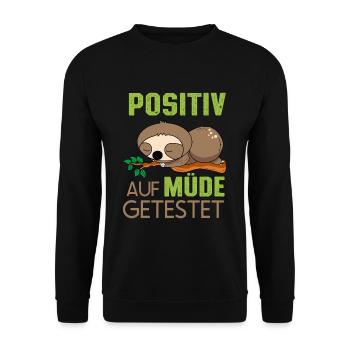 Positiv Getestet auf Müde - Unisex Pullover - Schwarz - Vorne - Alina (178cm) & Michal (187cm)