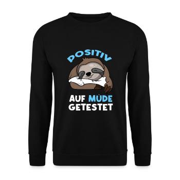 Positiv Getestet auf Müde - Unisex Pullover - Schwarz - Vorne - Alina (178cm) & Michal (187cm)