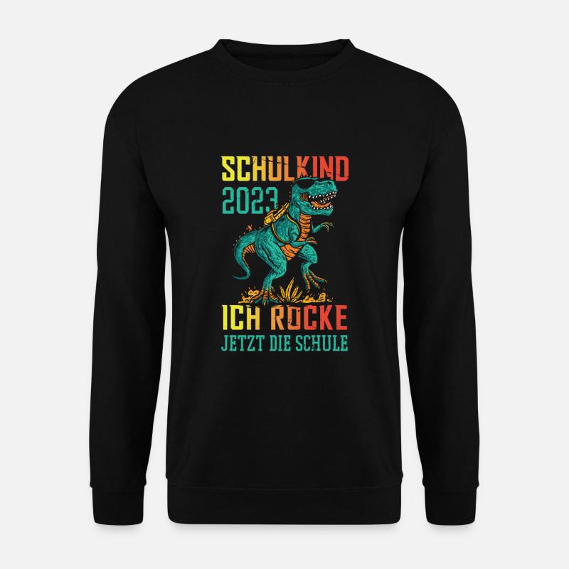 Dino Schulkind 2023 Ich Rocke Jetzt Die Schule - Unisex Pullover - Schwarz