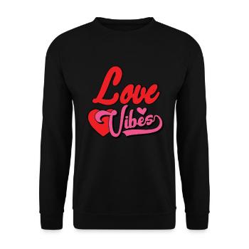Love Vibes - Unisex Pullover - Schwarz - Vorne - Alina (178cm) & Michal (187cm)