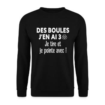 Pétanque - Pétanque Humour - Fan de Pétanque - Sweat-shirt Unisexe - noir - Devant - Alina (178cm) & Michal (187cm)