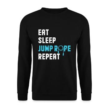 Manger le sommeil répète la corde - Sweat-shirt Unisexe - noir - Devant - Alina (178cm) & Michal (187cm)